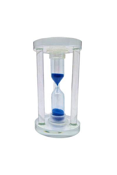 OEM Glass Hourglass with Supporting Pillars, 10 cm, Blue