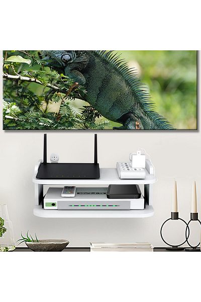 divendi-ro Wall holder for router and other objects, 20x30x14cm, white