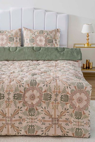 Rivaİstanbul Ethnic Palace Double Sided Daisy Quilted Quilt 200X215 cm