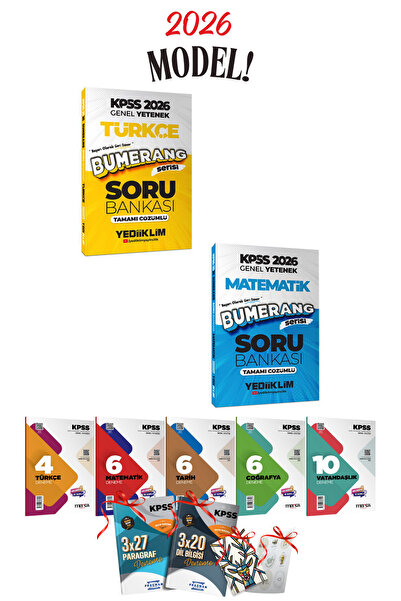 Yediiklim Yayınları 2026 KPSS GYGK Yediiklim Türkçe Matematik Bumerang Soru B...