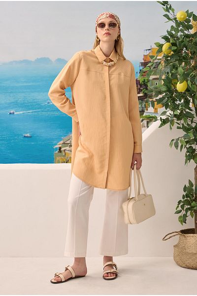 HEQA Robe Verev Striped Shirt Light Salmon