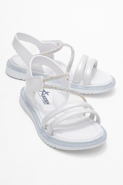 CCWAY AYAKKABI 4-Piece Stone Children's Sandals White