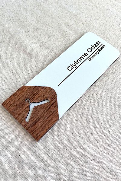 Kuzeylina Dressing Room Door Sign – Mdf Directional Sign |   19X7 cm Double Layer