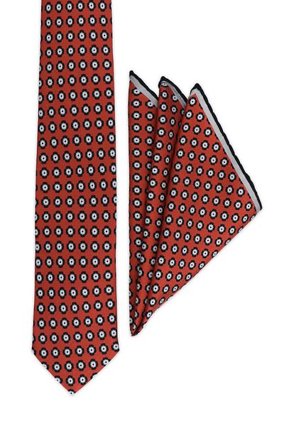 Bursa İpek Burgundy Patterned Silk Tie Set