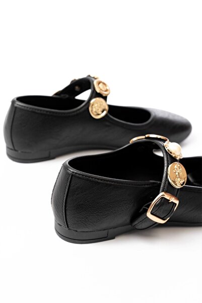 Genel Markalar İNF-6363 Siyah Baret Tokalı Günlük Ayakkabı