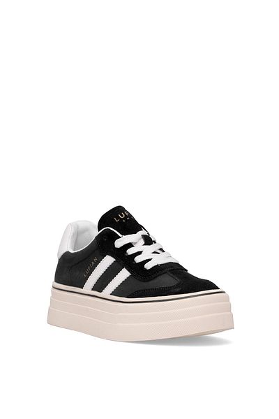 Lufian 121230025N Angela Women's Genuine Leather Classic Sneaker Black