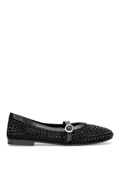 Ayakkabı Fuarı Elit Fls063-300T Women's Stone Ballerina Black