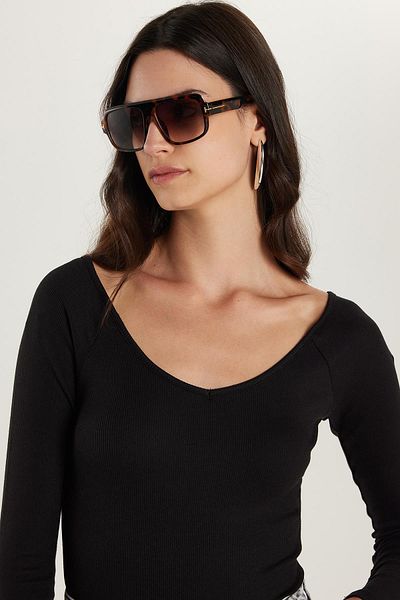 Tudors Women's Modal Fabric Slim Fit Slim Fit Long Sleeve Boat Neck Black Blouse