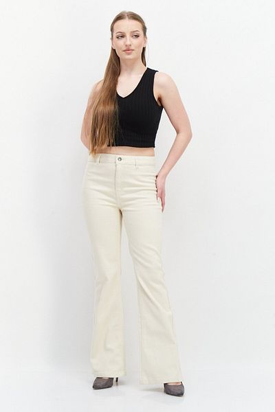 Don't Call Me Jennyfer Women Wide Leg Plain Denim Pants, Beige