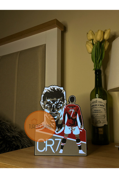 TURUNCUHANE Cristiano Ronaldo Masaüstü Gece Lambası Hediyelik Gamer Yayıncı Aksesuarı Dekor