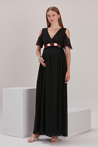 Işşıl 2919-şakayık Kemer Baby Shower Şifon Elbise