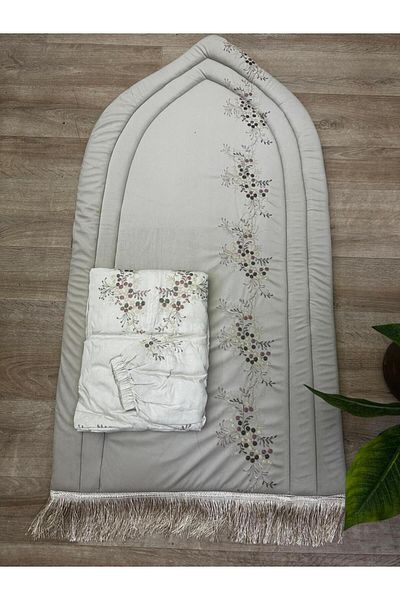 smart home Embroidered sponge padded prayer rug set with embroidered prayer sheet. Excellent soft cool material that provides you with comfort.