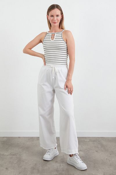 Fulla Moda Halter Neckline Body with Striped Ring Detail