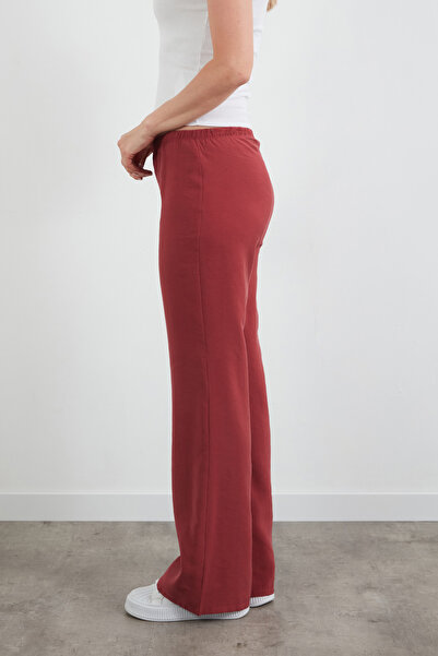 Fulla Moda Elastic Waist Low Waist Modal Palazzo Trousers