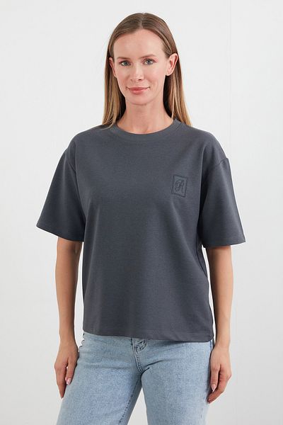 Fulla Moda Tricou oversize brodat cu litera R