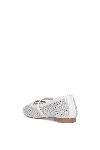 Ayakkabı Fuarı Elit Fls063-300T Women's Stone Ballerina White