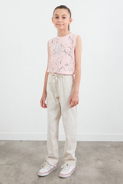 Fulla Moda Elastic Waist Tasseled Trousers