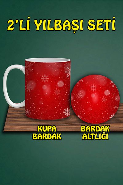 HobiShop Christmas Themed Mug and Coaster Set