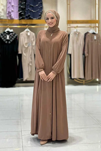 Bym Fashion Zippered Arm Cuffs Drawstring Mevlana Ferace 6007 Mink