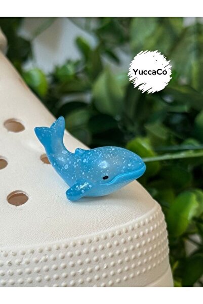 Crocs Karanlıkta Parlayan Balina 3D Terlik Süsü/Üç Boyutlu Balinalı Terlik Charmı/Balık Jibbitz
