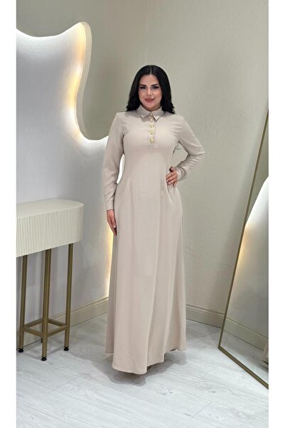 Jupe Gold Button Detailed Crepe Dress