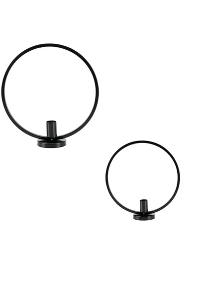 OEM Set 2 suporturi pentru lumanari, inaltime totala 1 x 29 cm, 1 x 23 cm, me...