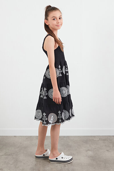 Fulla Moda Embroidered Gipeli Girl's Dress