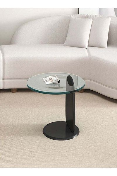 Raffine Multipurpose Use Stylish Mid Century Luxury Round Edges Tempered Glass and Premium Wood Coffee Table