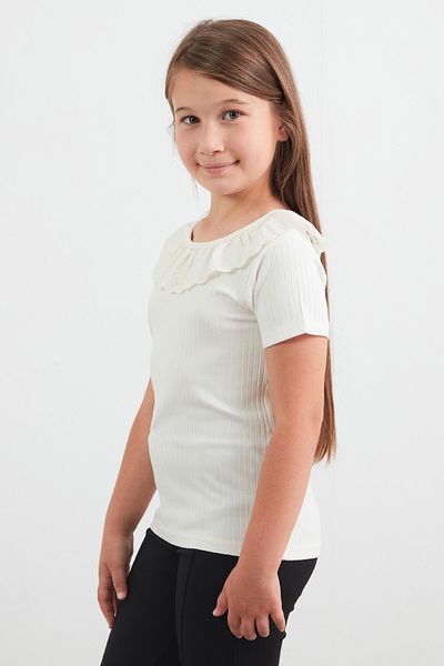 Fulla Moda Ribbed Shoulder Laced Girl's Body