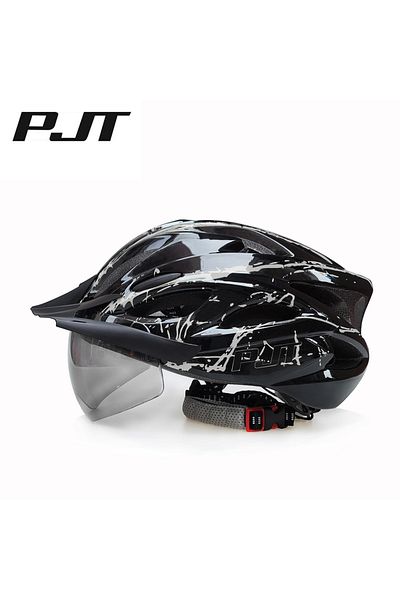Choice L56-62CM Black White PJT 4-in-1 Lightweight Cycling Helmet 18 Breathable Holes Bicycle Helmet Adults