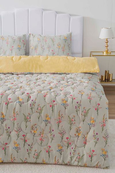 Rivaİstanbul Begonvil Double Sided Daisy Quilted Quilt 200X215 cm
