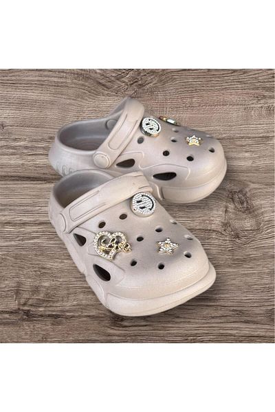 AkınalBella Akinalbella Girl's Mink Stone Soft Soft Sole Closed Front Slippers Sandals