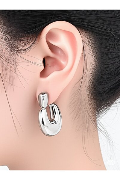 FAMEMUS ACCESSORY Mini Dangle Steel Earrings with Ring Combination