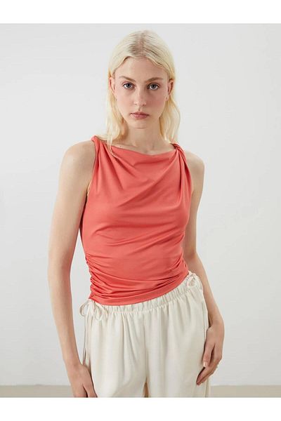 LC Waikiki Lcw Vision U-Neck Gathered Blouse (S5)