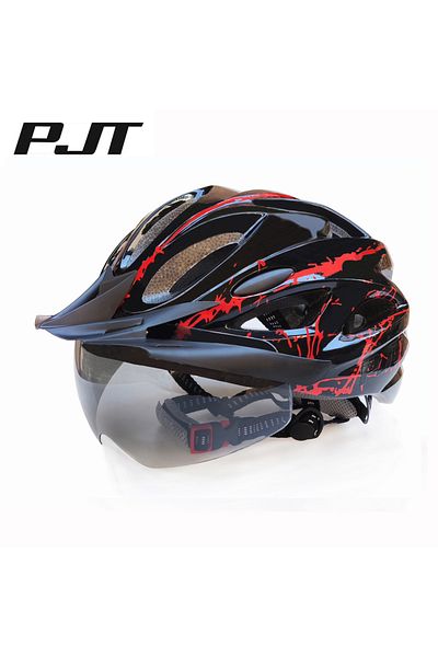 Choice L56-62CM Black Red PJT 4-in-1 Lightweight Cycling Helmet 18 Breathable Holes Bicycle Helmet Adults R