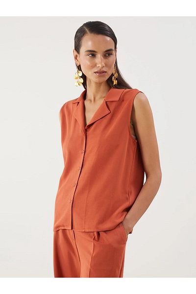 LC Waikiki Lcwaikiki Classic Linen Blend Women's Shirt (S5)