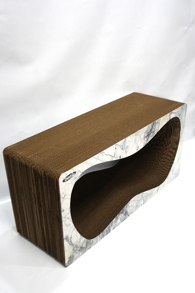 Bestie Cat Scratching Sofa Cardboard Cat Scratching Horizontal Scratching- Xlarge (68X24X33 cm)- 3D Marble Pattern