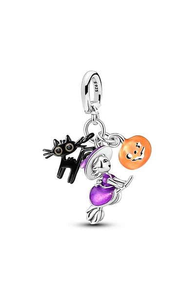Fubena Witch, Cat and Pumpkin Dangle Charm