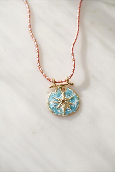 AŞIK ACCESSORIES قلادة بحبل النجمة البوصلة الزرقاء