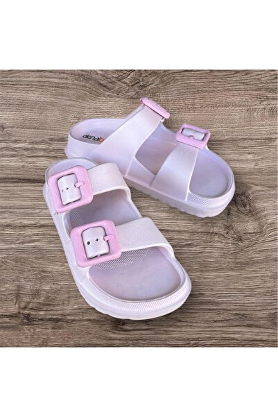 AkınalBella Unisex Double Buckle Soft Soft Sole Beach Pool Daily Slippers