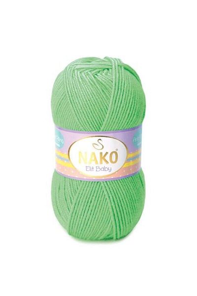 NAKO 5 τεμάχια Elite Baby Anti-pilling Hand Knitting Yarn Baby Wool Χωρίς πουπουλένια Bebe Wool 5956 Green