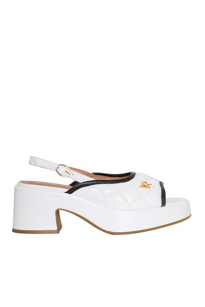 Via Roma 15 White leather sandals