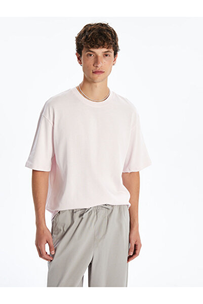 LC Waikiki Nevavm Oval Collar Combed Cotton Men's T-Shirt with a Difference