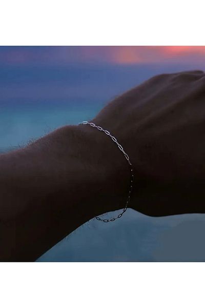derokas 316 L Ultra Thin Men's Atac Elegant Steel Silver Bracelet
