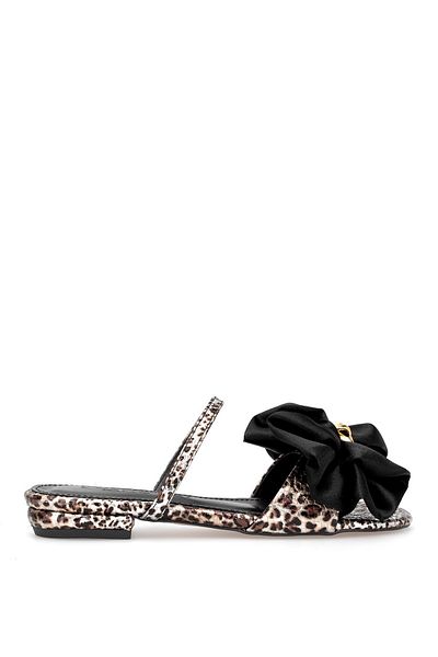 Ayakkabı Fuarı Elite Pm230 K202-1 Women's Flat Slippers Leopard