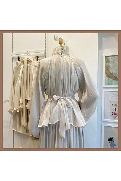Faya Boutique Σετ Μπεζ Σιφόν Αμούρ