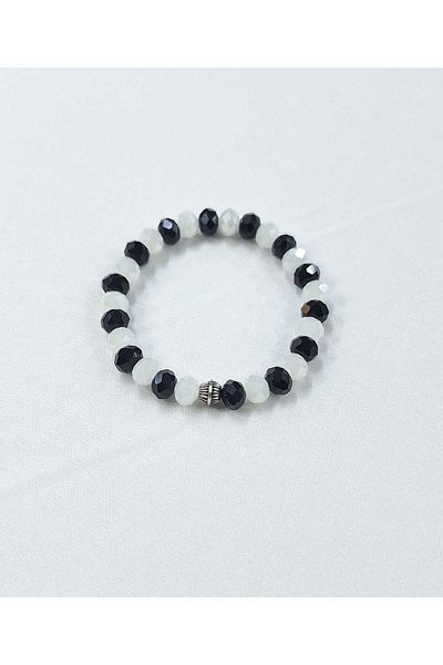 Lio20 Black-White Color Crystal Bracelet | Unisex | Gift and Daily Stylish Accessory Combination | Black White