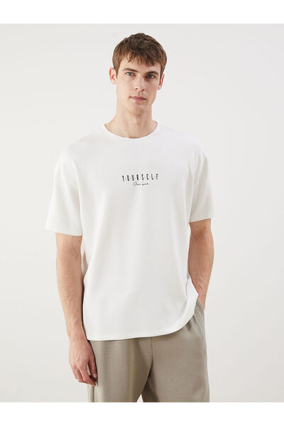 LC Waikiki New Season Crew Neck Printed Combed Cotton Ανδρικό Tisort - S5PR98Z8