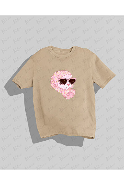 Nulivez تي شيرت كبير الحجم مطبوع عليه قطة على طراز Pinterest عالي الجودة للجنسين