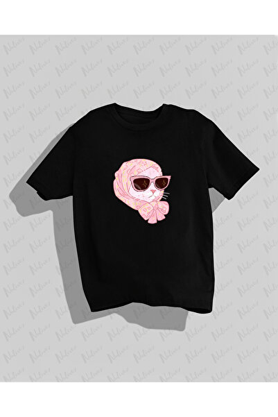 Nulivez تي شيرت كبير الحجم مطبوع عليه قطة على طراز Pinterest عالي الجودة للجنسين